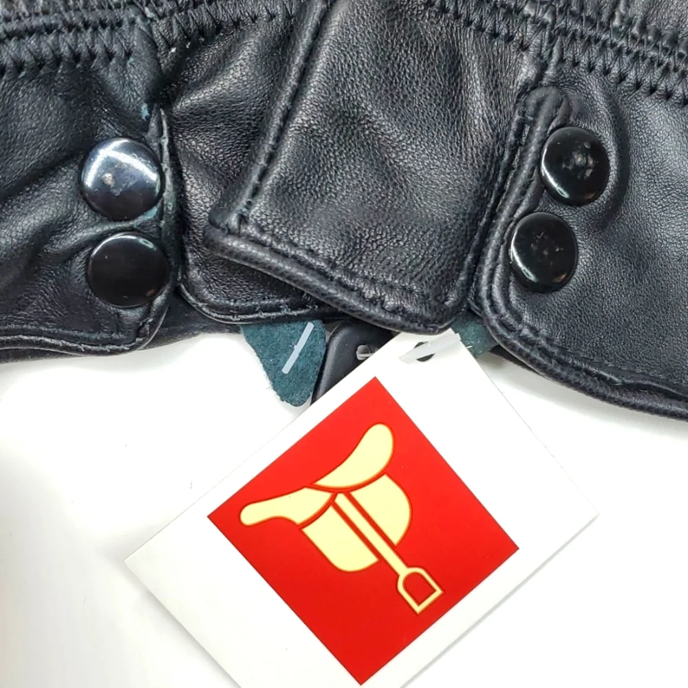 English Leather Black Leather Gloves S M